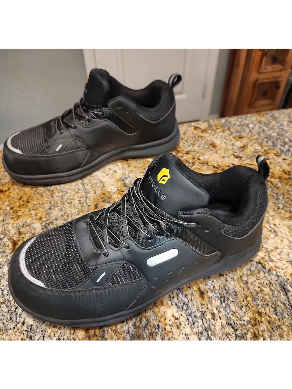 FitVille Black Safety Shoes Size 11W Model MT-LTSTCV120240112M